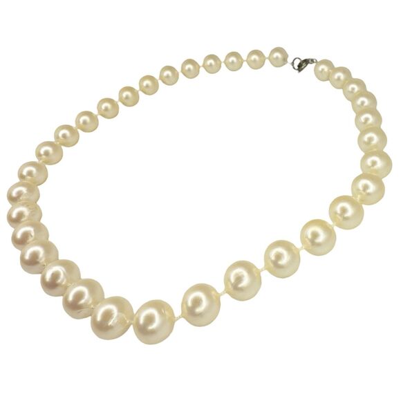 Champagne Pearl Choker Necklace 16” Classic Grannycore Girlcore Wedding - Picture 5 of 10